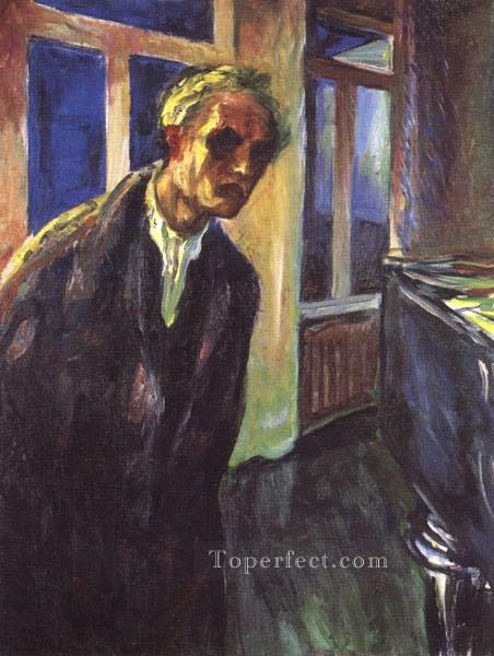 夜の放浪者の自画像 1924年 エドヴァルド・ムンク油絵